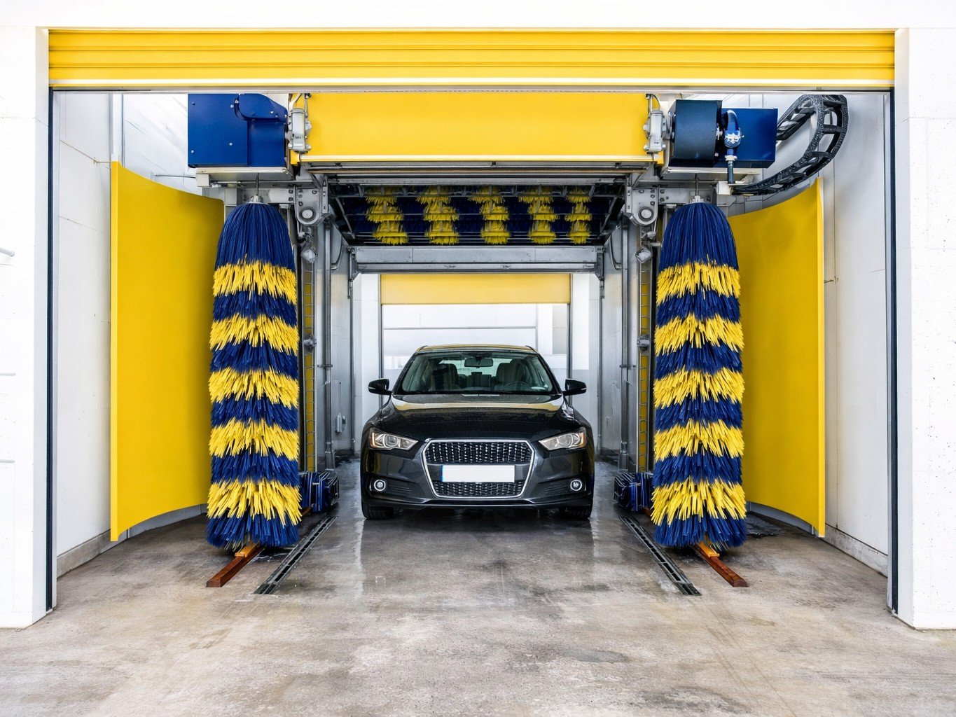 Vloeistofdichte vloer in wasruimte voor voertuigen