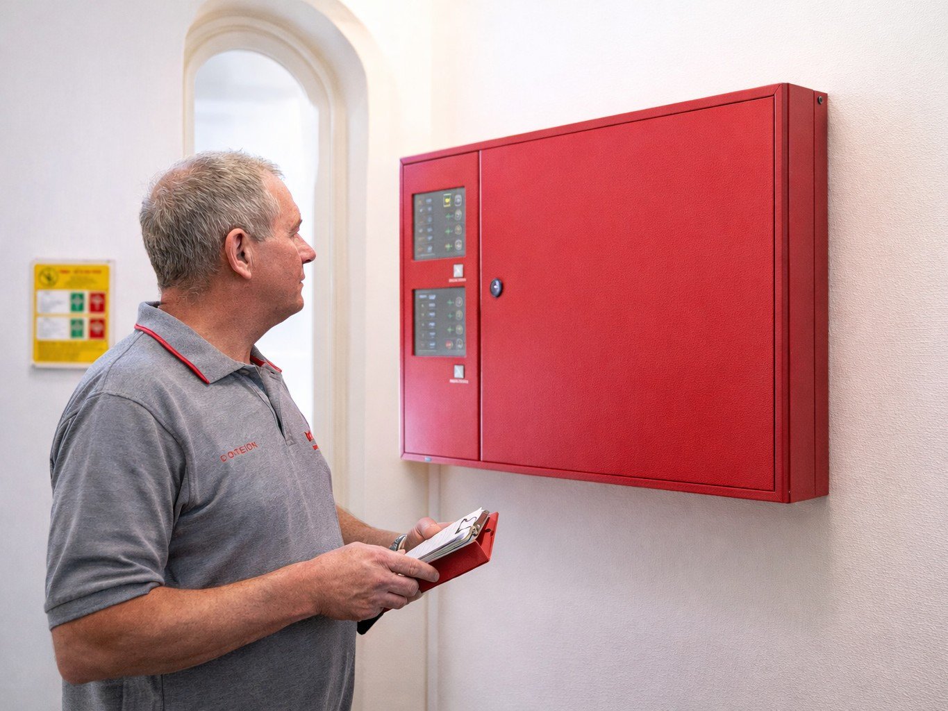 Ontruimingsalarminstallatie kast voor brandveiligheid in gebouw